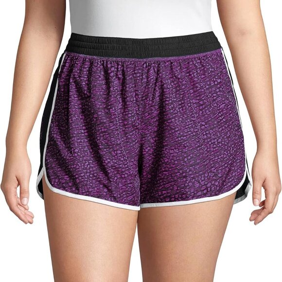 Brand New Womens Active Plus-Size Woven Running Shorts 5X Spot On Plum Keep Cool - Picture 1 of 3